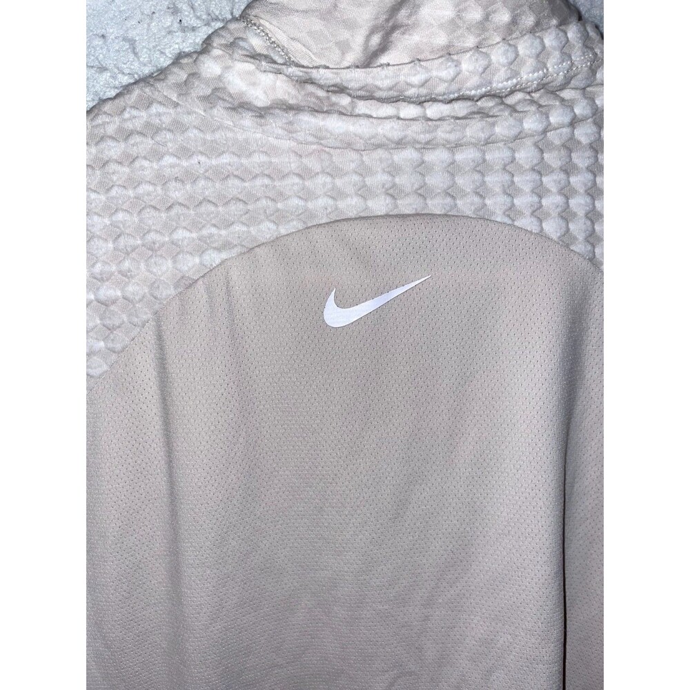Women's NIKE Pro Hyperwarm running pullover long sleeve top XXL beige cream - Picture 7 of 7